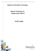 Study guide for Programming 1A
