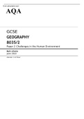 AQA GCSE GEOGRAPHY Paper 2 June 2022 FINAL MARK SCHEME>Challenges in the Human Environment