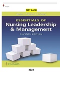 COMPLETE - Elaborated Testbank for Essentials of Nursing Leadership & Management 7ED. by Sally A. Weiss , Ruth M. Tappen & Karen Grimley ALL Chapters included update for 2022 