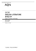 AQA GCSE ENGLISH LITERATURE Paper 1P June 2022 FINAL MARK SCHEME> Poetry anthology