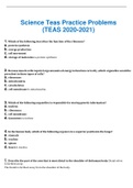 Science Teas Practice Problems &lpar;TEAS 2020-2021&rpar;