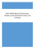 HIST 405N Week 8 Discussion: America and Terrorism in the 21st Century Latest 2023