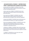 ADVANCED DENTAL HYGIENE II - MIDTERM EXAM &lpar;PART 1&rpar; QUESTIONS WITH COMPLETE SOLUTIONS