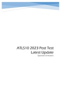 ATLS10 2023 Post Test - Questions & Answers  Latest 2023