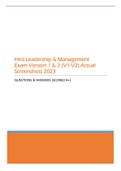 Hesi Leadership & Management Exam Version (V1-V2) Actual Screenshots QUESTIONS & ANSWERS (SCORED A+) 2023 