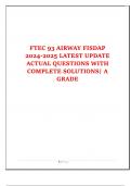 FTEC 93 AIRWAY FISDAP 2024-2025 LATEST UPDATE ACTUAL QUESTIONS WITH COMPLETE SOLUTIONS&vert; A GRADE