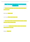 ABA Therapy Questions and Answers Graded A&plus;