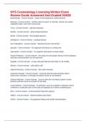 NYS Cosmetology Licensing Written Exam Review Guide Answered And Graded 204&sol;25