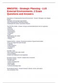 MNG3701 - Strategic Planning - LU3 External Environments&period; 2 Exam Questions and Answers