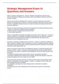 Strategic Management Exam &num;1 Questions and Answers