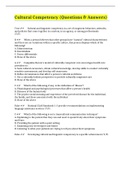 Cultural Competency &lpar;Questions & Answers&rpar;
