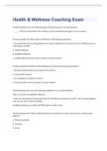 Health & Wellness Coaching Exam 2023 with 100&percnt; correct answers