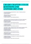 CIB 4203 CHAPTER 1 EXAM QUESTIONS AND ANSWERS 100&percnt; PASS 