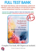 Test Bank For Medical and Psychosocial Aspects of Chronic Illness and Disability 6th Edition By Donna Falvo 9781284105407 Chapter 1-34 Complete Guide .