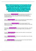 WGU C100 Introduction To Humanities Exam Latest Update 2024-2025 Actual Exam from Credible Sources with 150 Questions and Verified Correct Answers Golden Ticket to Guaranteed A&plus; Verified by Professor