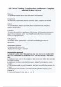 ATI Critical Thinking Exam Questions and Answers Complete Solution 2024 GRADED A&plus;