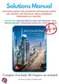 Solutions Manual For Accounting for Decision Making and Control 10th Edition By Jerold Zimmerman 9781259969492 ALL Chapters .