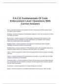 F&period;A&period;C&period;E Fundamentals Of Code Enforcement Level I Questions With Correct Answers