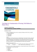 Complete Test Bank for Fundamentals of Nursing 11th Edition by Potter Perry