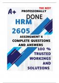 HRM2605 Assignment 6 &lpar;COMPLETE ANSWERS&rpar; Semester 2 2024 - DUE 25 October 2024