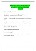 Palliative Care Nursing Final Exam Graded A&plus; with Questions and Answers