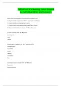 Palliative Care Nursing Exam Graded A&plus; with Questions and Answers