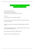 Palliative Care Nursing Actual Exam Questions and Answers