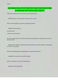 CALIFORNIA REAL ESTATE PRACTICE FINAL EXAM &lpar;QUESTIONS & ANSWERS&rpar; TEST RATED 100&percnt; CORRECT