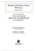 Instructor's Solutions Manual for Calculus for Biology and Medicine 4th Edition Claudia Neuhauser &lpar;All Chapters&rpar;