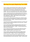 Nursing Concepts Beginning Test 2023