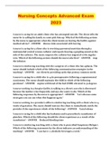 Nursing Concepts Advanced Exam 2023
