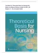 Test Bank For Theoretical Basis for Nursing&comma; 6th American Edition&comma; by Melanie McEwen&semi; Evelyn M&period; Wills&comma; All Chapters included with verified Answers