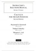 Instructor's Solutions Manual for Calculus for the Life Sciences&comma; 2nd edition by Raymond N&period; Greenwell