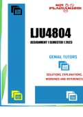 LJU4804 Answer for assignment 1 (893631) Semester 1 (2023) Footnotes and Bibliography included (See example page)