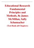 Educational Research Fundamental Principles and Methods 8th Edition By James McMillan, Sally Schumacher (Test Bank)