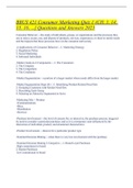  BBUS 421 Consumer Marketing Quiz 1 &lpar;CH&period; 1&comma; 14&comma; 15&comma; 16&comma; &period;&period;&period;&rsqb; Questions and Answers 2023