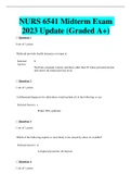 BEST ANSWERS NURS 6541 Midterm Exam  2023 Update (Graded A+)
