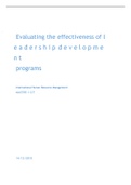 Evaluating the effectiveness of leadership development programs