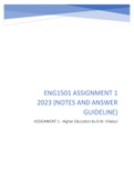 ENG1501 Assignment 1 2023 Answers, Guidelines and notes!