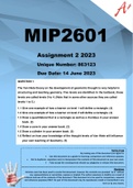 MIP2601 Assignment 2 (COMPLETE ANSWERS) 2023 (863123)