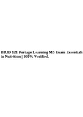 BIOD 121 Portage Learning M5 Exam Essentials in Nutrition | 100% Verified.