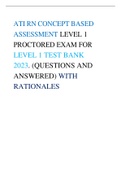 ATI RN CONCEPT BASED ASSESSMENT LEVEL 1 PROCTORED EXAM
