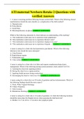 ATI maternal Newborn Retake 2 Questions with verified Answers