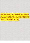 NRNP 6665-01 Week 11 Final Exam 2023 (100% CORRECT AND COMPLETE)