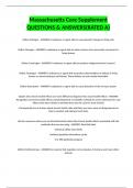 Massachusetts Core Supplement QUESTIONS & ANSWERS&lpar;RATED A&rpar;