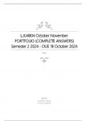 LJU4804 October November PORTFOLIO &lpar;COMPLETE ANSWERS&rpar; Semester 2 2024 - DUE 18 October 2024&period;