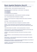 Basic Applied Statistics Quiz &num;1 2023 with verified questions and answers