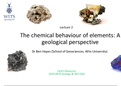 The chemical behavior of elements: A geological perspective