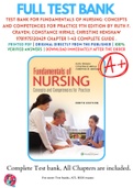 Test Bank For Fundamentals of Nursing: Concepts and Competencies for Practice 9th Edition By Ruth F. Craven; Constance Hirnle; Christine Henshaw 9781975120429 Chapter 1-43 Complete Guide .