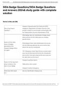 SIDA Badge Questions&sol;SIDA Badge Questions and Answers 2024& study guide with complete solution